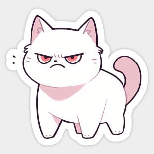 Angry Cat Morning Mood - Cat Lover Sticker